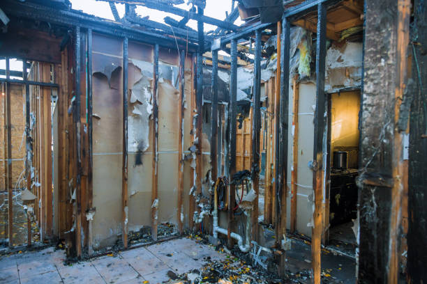 Professional Fire Damage Cleanup technician working in Grasston, MN